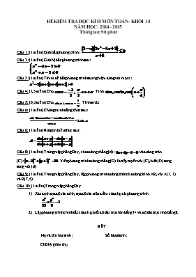 Kiểm tra kì II Toán lớp 10